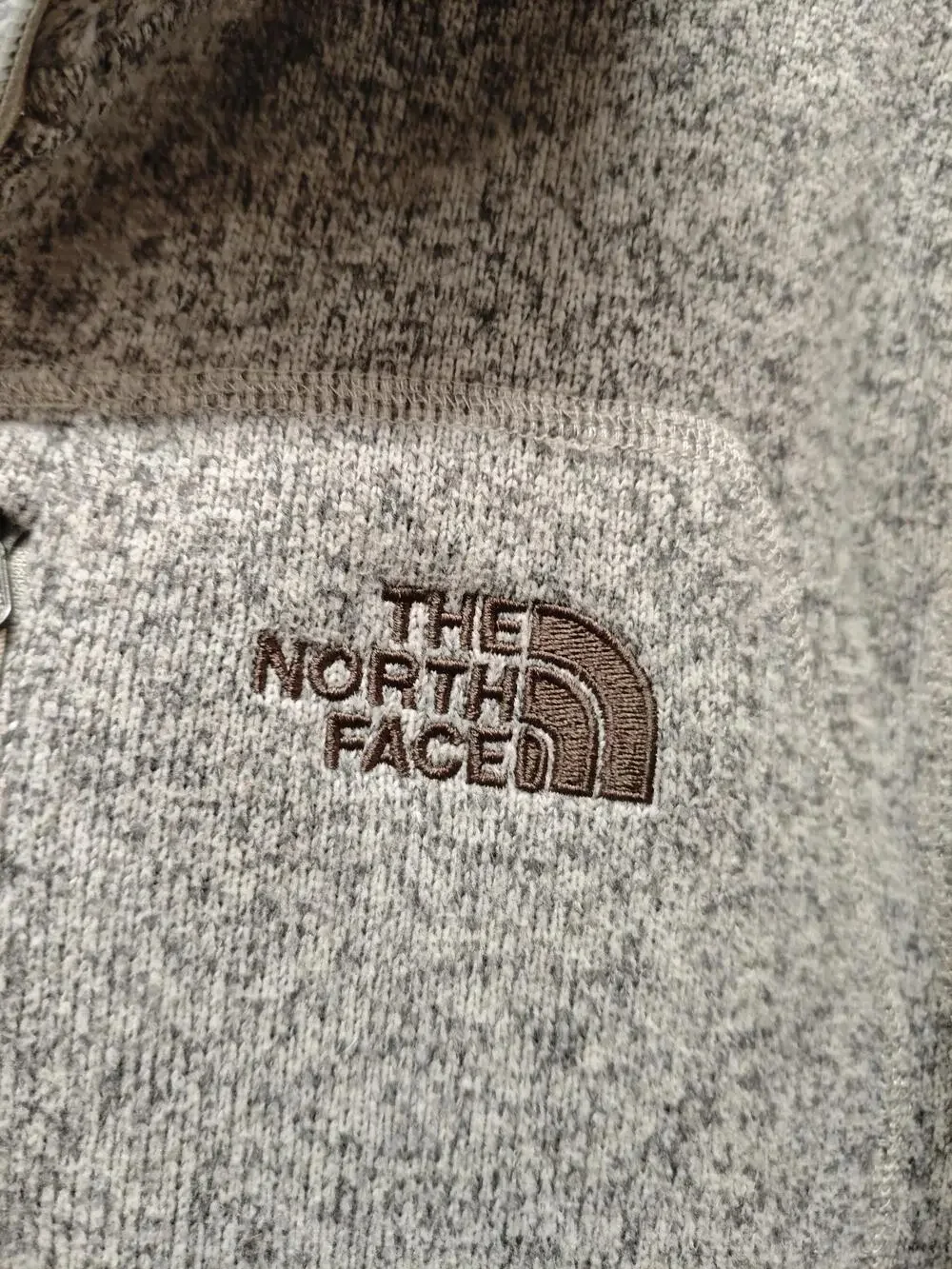 The North Face Jacket Mens Small Gray Hooded Sweater Fleece Full Zip Hiking